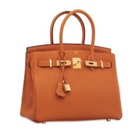 Orange top-handle tote bag